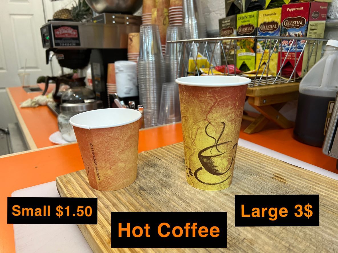 Hot coffee at Sunshine Café's counter